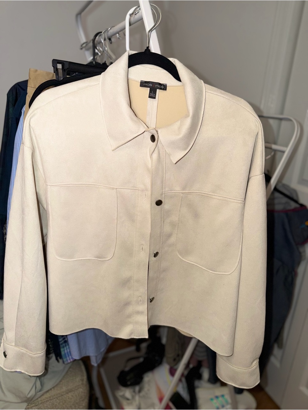 Moa Moa Cream Button-Front Boxy Jacket